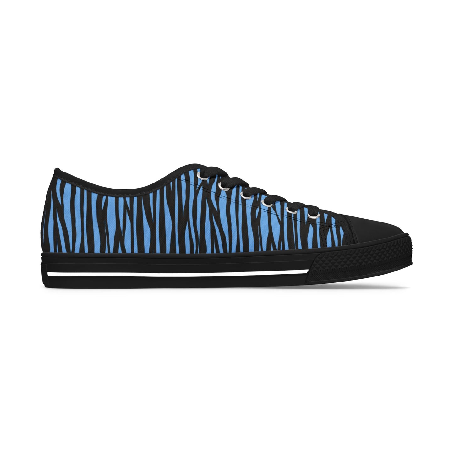 Blue Zebra Print Women's Low Top Sneakers