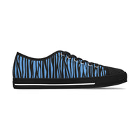Blue Zebra Print Women's Low Top Sneakers