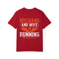 Unisex Husband and Wife Running T-Shirt - Partners for Life - Casual Gift for Couples