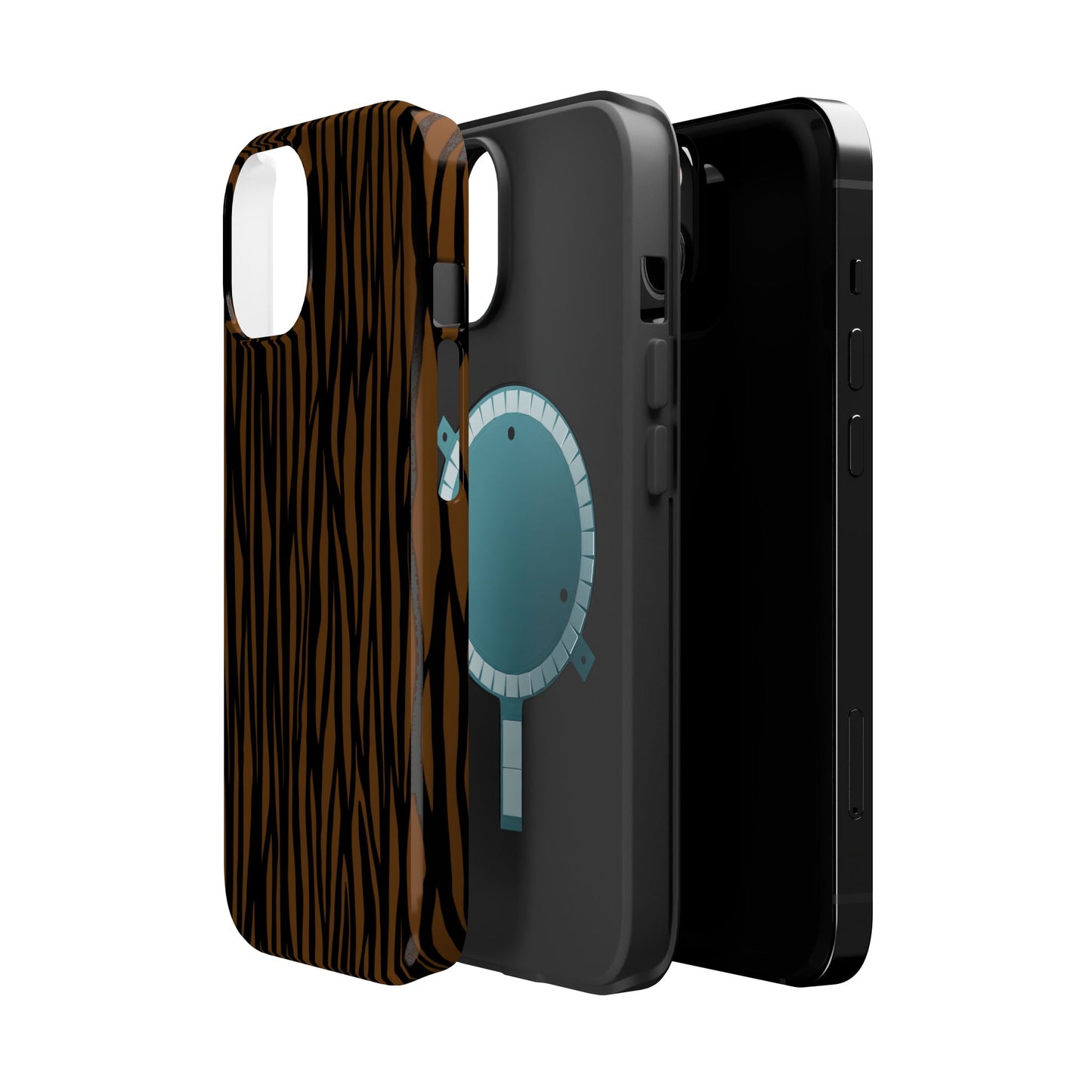 Stylish Magnetic Tough Phone Case - Bold Striped Design
