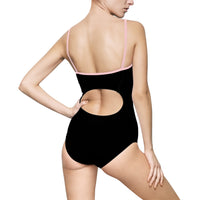 Classic Black Women's One-Piece Swimsuit with Elegant Design