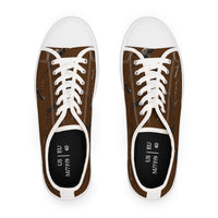 Stylish Women's Low Top Sneakers with Brown Marble Design