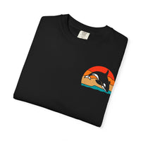 Ocean Sunset Orca Unisex T-Shirt - Relaxed, Vibrant Beach Vibes