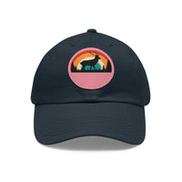 Stylish Dad Hat with Leather Patch - Retro Deer Design