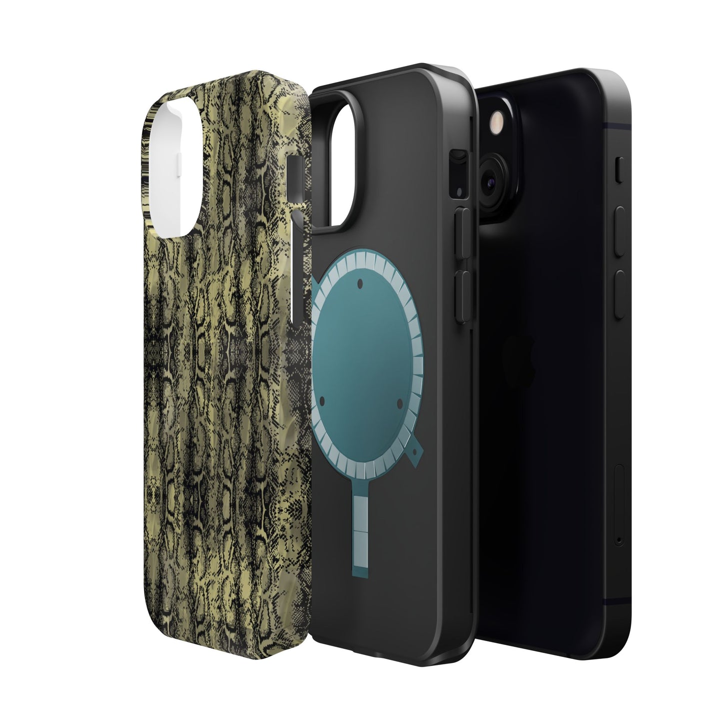 Stylish Snake Skin Magnetic Tough Case - Durable Protection for Your Phone