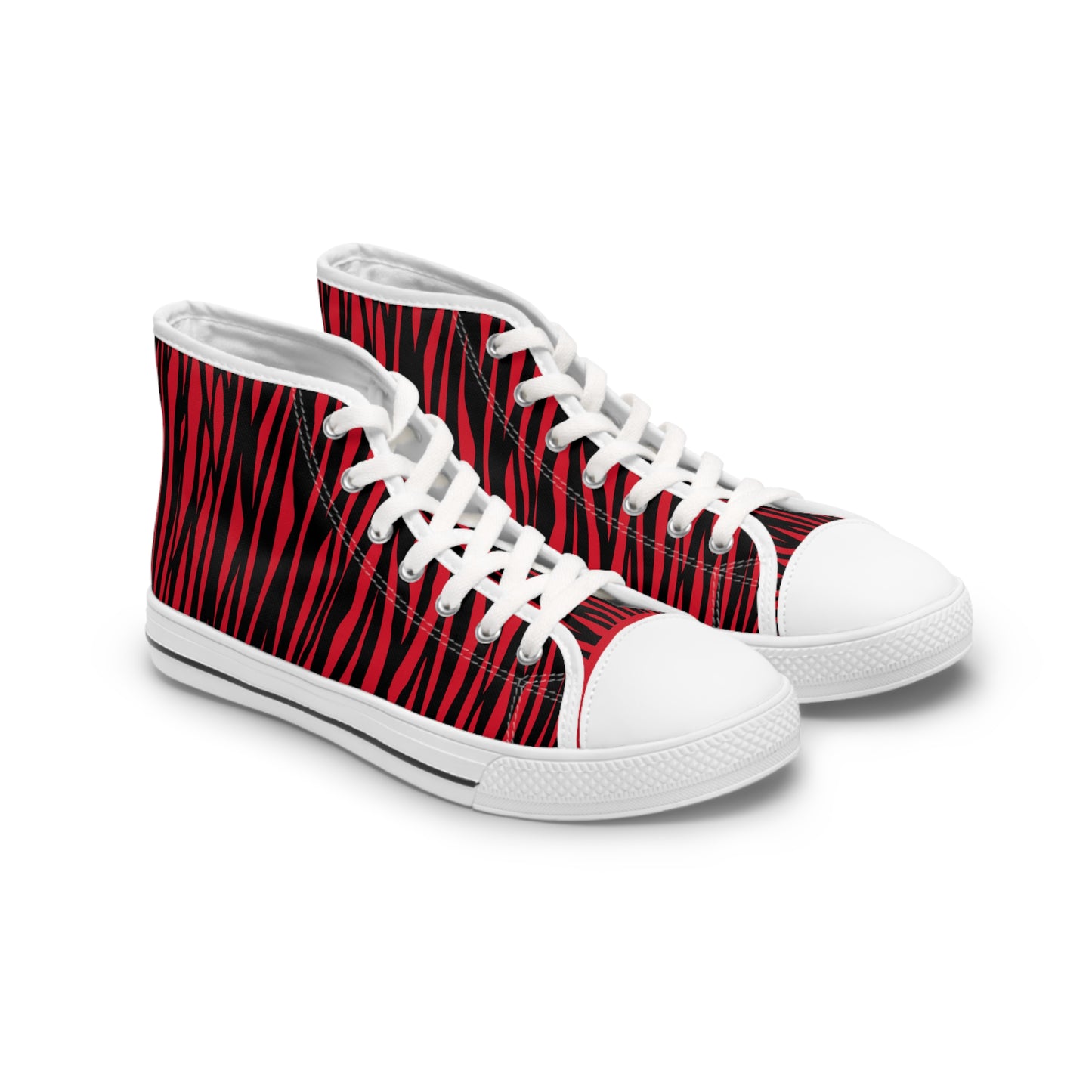 Red Zebra Print High Top Sneakers for Women