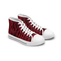 Red Zebra Print High Top Sneakers for Women
