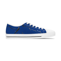 Stylish Blue Marble Low Top Sneakers for Women