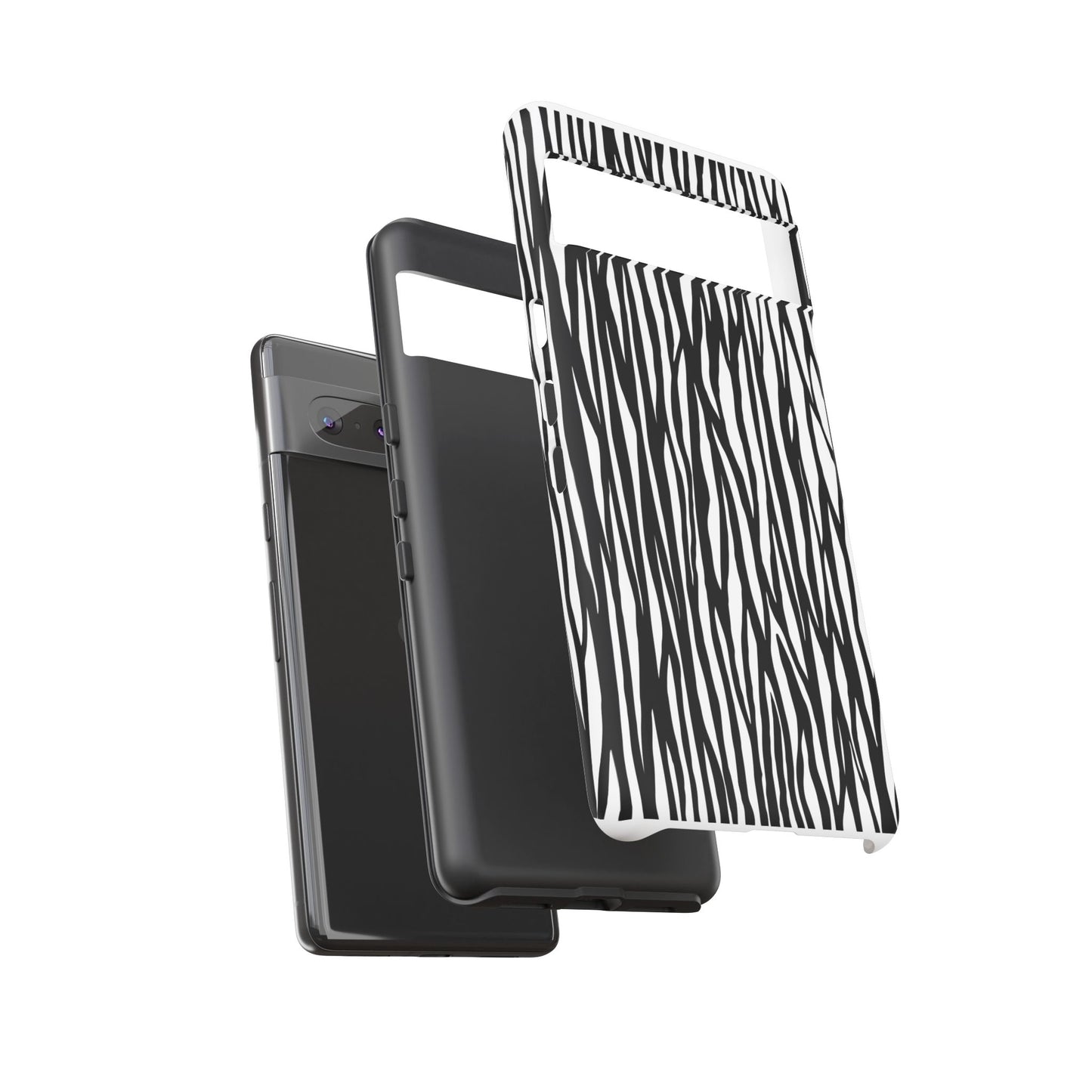 Tough Cases: Stylish Black and White Zebra Print Phone Case