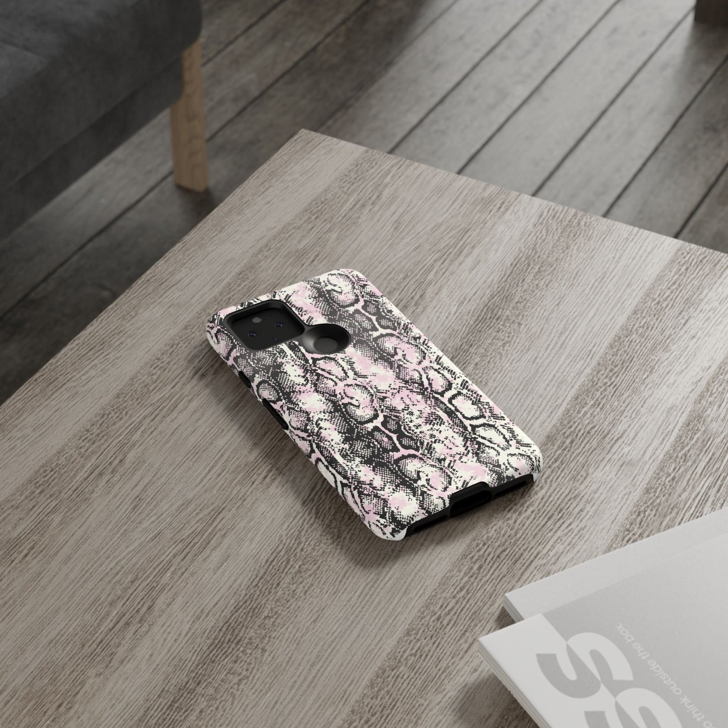 Stylish Snake Print Phone Case – Trendy Design, Tough Protection  Make a bold fashion statement while keeping your phone safe with this sleek and durable snake print case.
