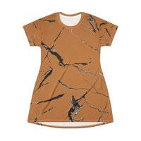 Chic Marble T-Shirt Dress, Casual Daywear, Boho Fashion, Summer Dress, Versatile Birthday Gift, Everyday Comfort